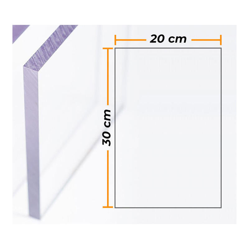 Placa Policarbonato Transparente 4mm - 20x30cm
