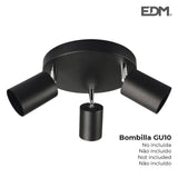 Plafón Negro 3 Elementos Gu10 Edm