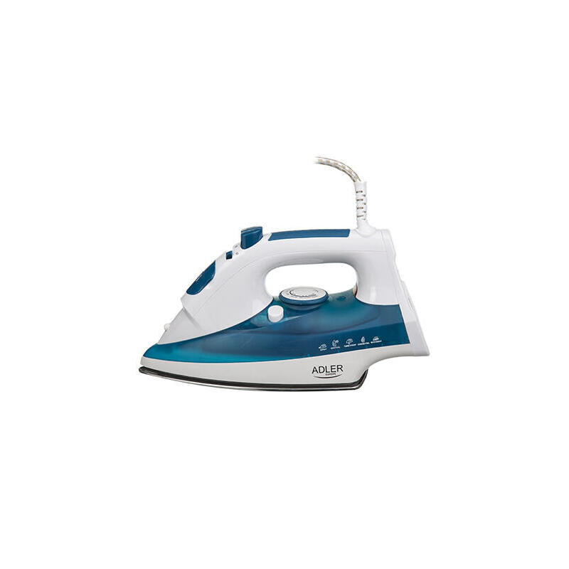 Plancha De Vapor Adler Ad 5022 Suela De Cerámica Azul, Blanco 2200 W