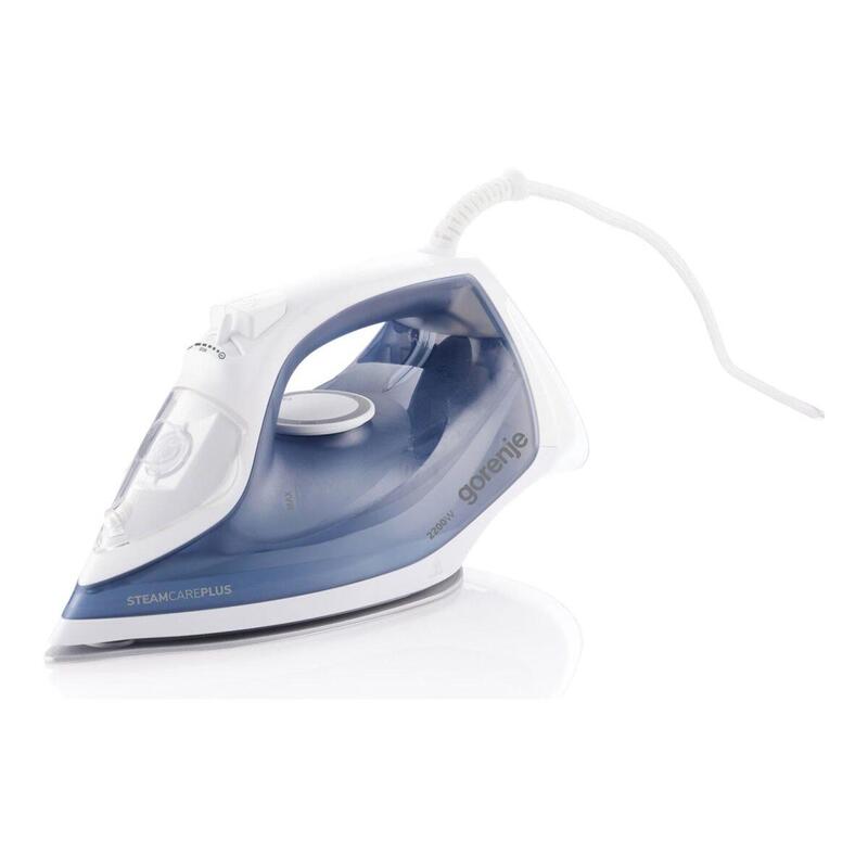 Plancha De Vapor Gorenje Sik2200wb, 2200 W, Capacidad Del Depósito De Agua 450 Ml, Vapor Continuo 35 G/Min, Apagado Automático, Color Azul Y Blanco.