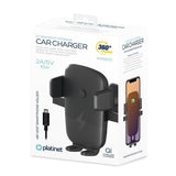 Platinet Cargador+Soporte Coche Carga Inalambrica Qi 2a/5v/10w