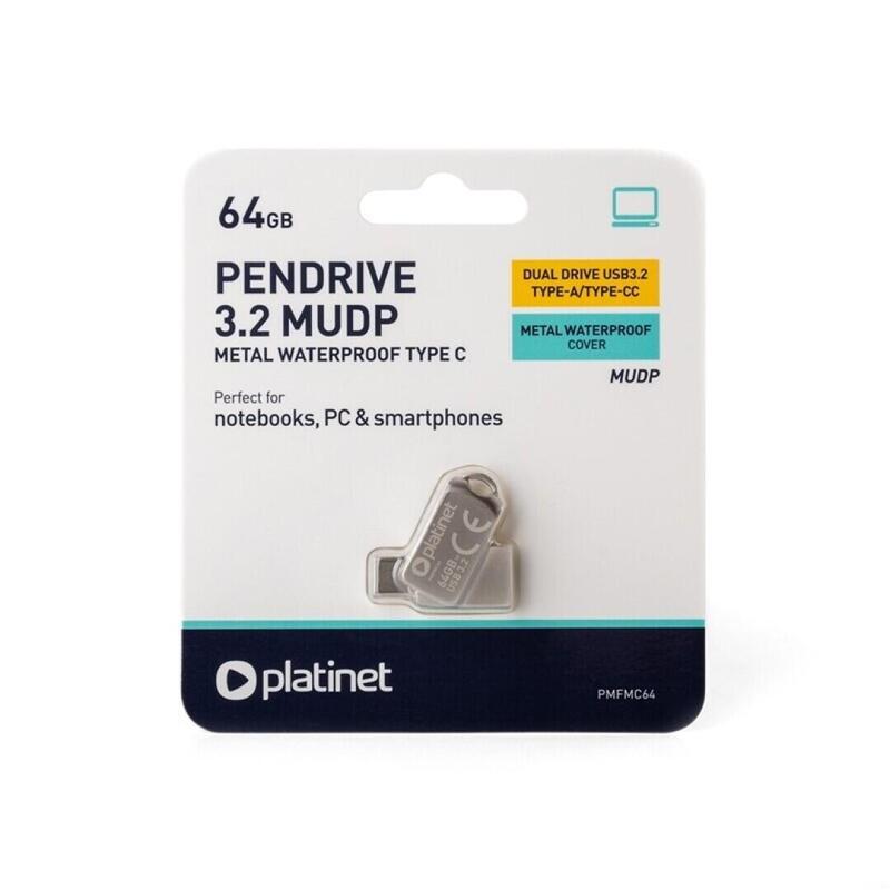 Platinet Pendrive Usb 3.2 Mudp Metal 64gb Type-C