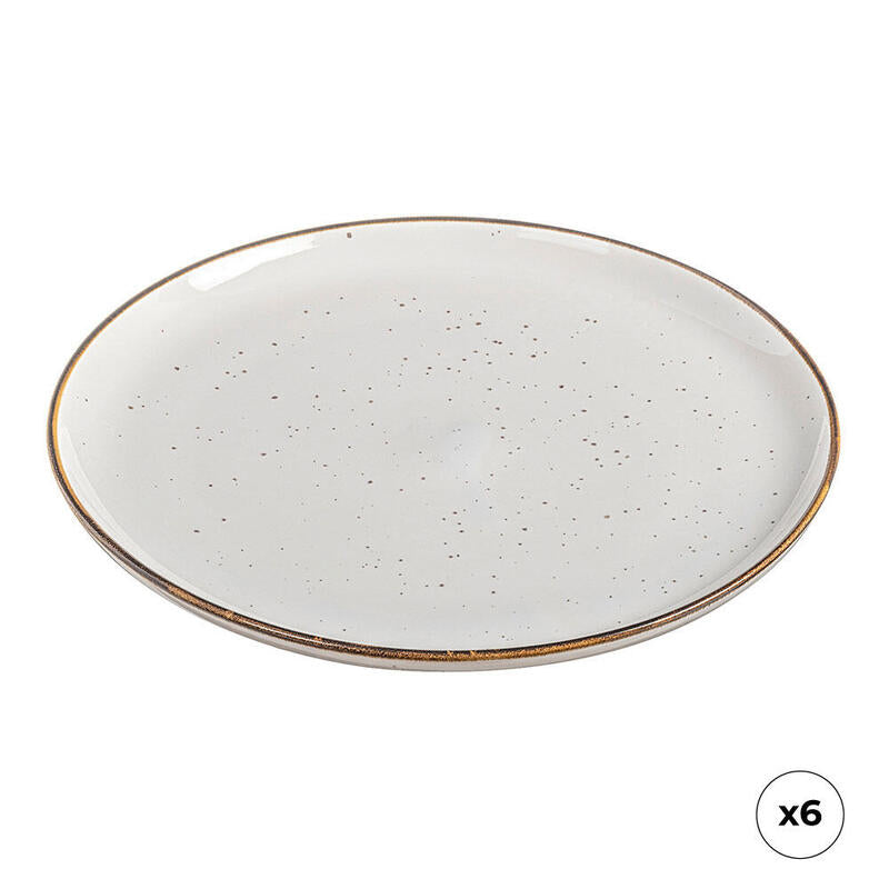 Plato Llano De Porcelana, Akiko, Ø25 Cm, 6 Uds