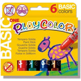Playcolor Témperas Sólidas Basic One Barra Estuche De 6 C/Surtidos