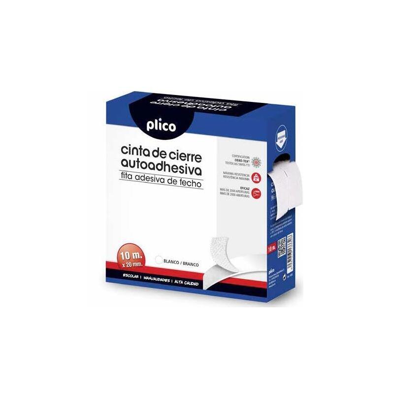 Plico Cinta De Cierre Autoadhesiva 10mx20mm Blanca