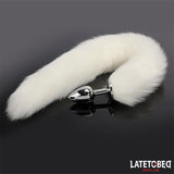 Plug Anal Con Cola Blanco 40 Cm