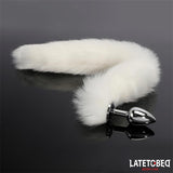 Plug Anal Con Cola Blanco 40 Cm