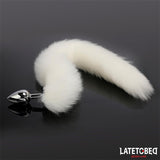 Plug Anal Con Cola Blanco 40 Cm