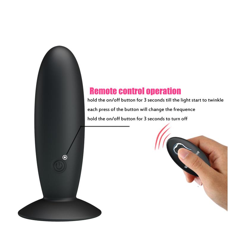 Plug Anal Con Control Remoto Color Negro