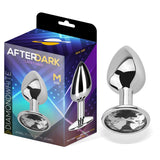 Plug Anal Con Jota Color Blanco Diamante Talla M Aluminio