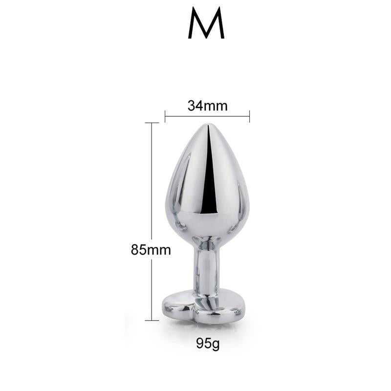 Plug Anal Con Joya De Corazón Blanco Talla M