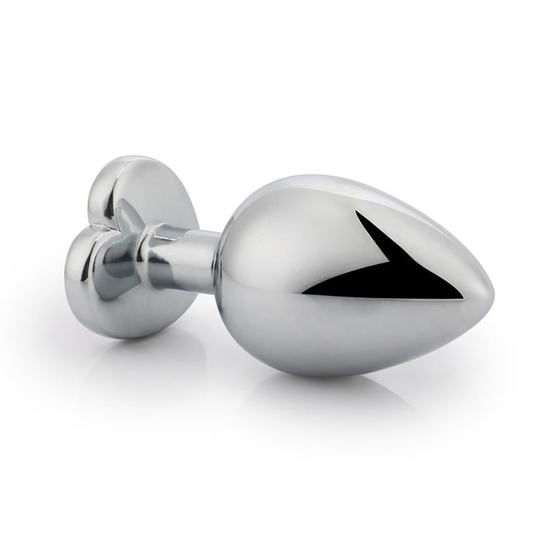 Plug Anal Con Joya De Corazón Blanco Talla S