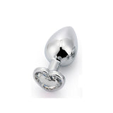 Plug Anal Con Joya De Corazón Blanco Talla S