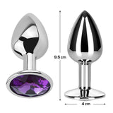 Plug Anal Con Joya Púrpura Amatista Talla L Aluminio