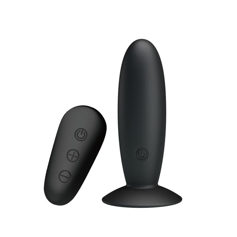 Mr Play - Plug Anal Con Vibracion Negro Control Remoto