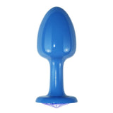 Plug Anal De Metal Azul Rosebud Con Joya Azul