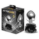 Plug Anal De Metal Con Rosa Negra En La Base Talla S