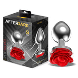 Plug Anal De Metal Con Rosa Roja En La Base Talla S