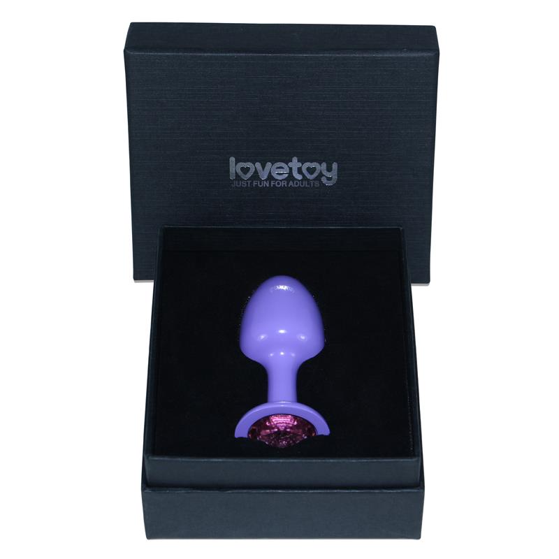 Plug Anal De Metal Púrpura Rosebud Con Joya Rosa