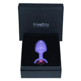 Plug Anal De Metal Púrpura Rosebud Con Joya Rosa