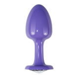 Plug Anal De Metal Púrpura Rosebud Con Joya Transparene
