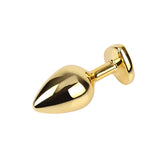 Clear Heart Plug Anal Dorado Con Joya Talla M