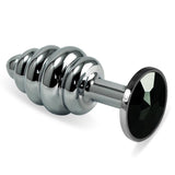 Plug Anal En Espiral Rosebud Con Joya Negro