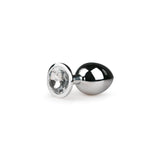 Plug Con Cristal Transparente No.2 Plateado