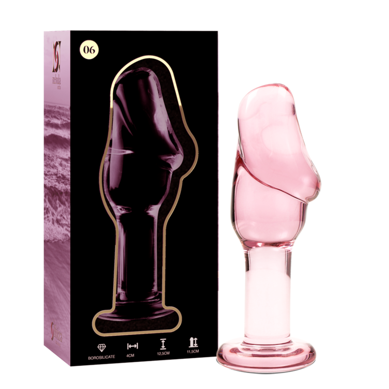 Plug Cristal Nebula Series By Ibiza - Modelo 6  Borosilicato 12.5 X 4 Cm Rosa