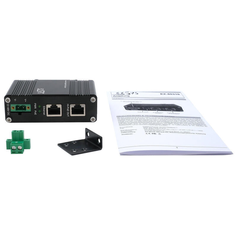Poe+ Gigabit Injektor 60w Dc Eingang +12v Bis +48v