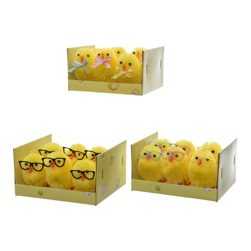 Pollitos Chenille De Pascua 4 Cm Colores / Modelos Surtidos, 6 Uds