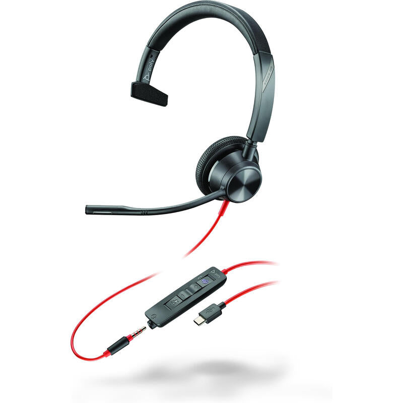 Poly Blackwire 3315 Microsoft Teams Certified Usb-C Headset Auriculares Alámbrico Diadema Oficina/Centro De Llamadas Usb Tipo C Negro