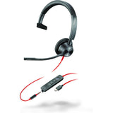 Poly Blackwire 3315 Microsoft Teams Certified Usb-C Headset Auriculares Alámbrico Diadema Oficina/Centro De Llamadas Usb Tipo C Negro