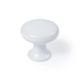 Pomo Para Mueble, Modelo 760, De Zamak Con Acabado Blanco Mate, Ø20 Mm, Blister 4 Uds