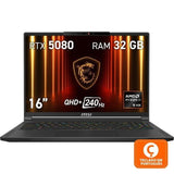 Portátil Msi Stealth A16 Ai+ A3xwig-210xpt Amd Ryzen Ai 9 Hx 370 32gb 1tb Ssd Rtx5080 16" (Pt) Teclado Portugues