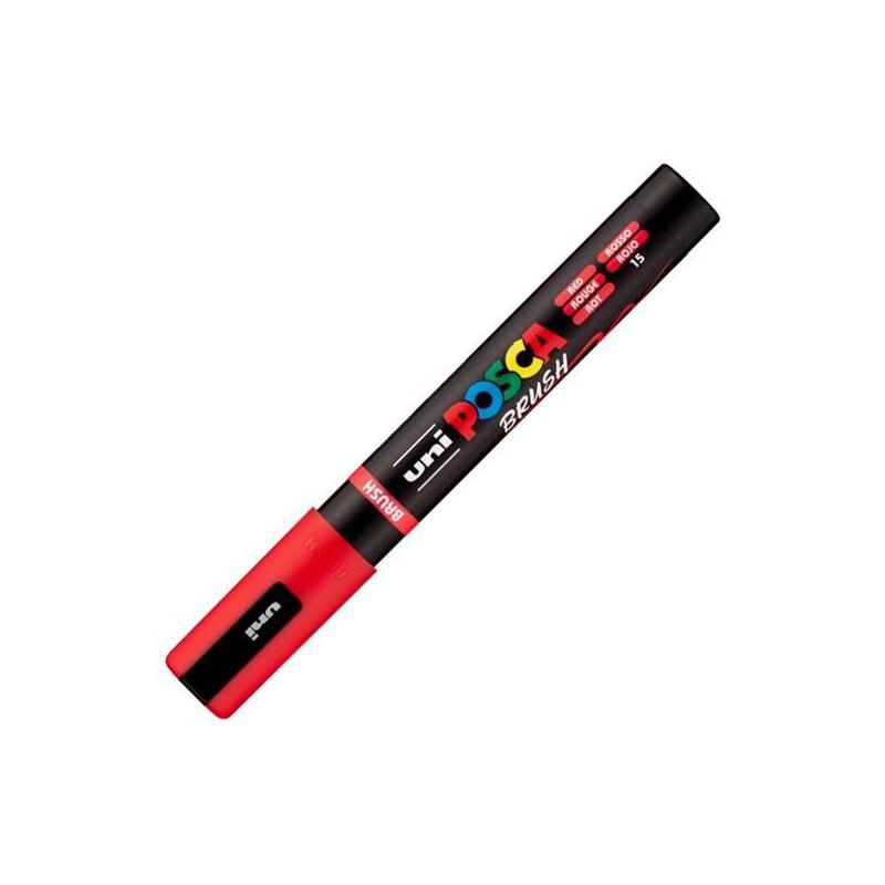 Posca Marcador Pc-5br Brush Punta M Semiflexible Rojo