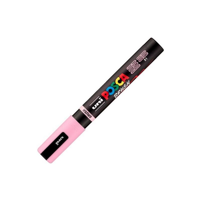 Posca Marcador Pc-5br Brush Punta M Semiflexible Rosa Claro