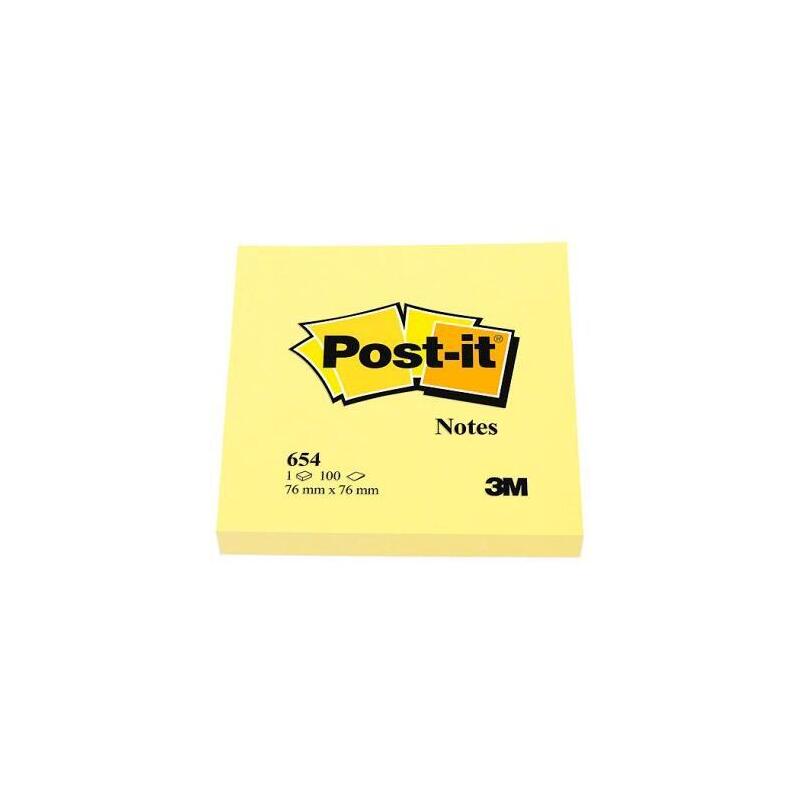Post-It Blocs Notas 654 Canary Yellow 76x76 Pack 24 + 12 -36u-