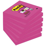 Post-It Notas Adhesivas Super Sticky 76x76 Monocolor Fucsia 6 Blocs X 90 Hojas