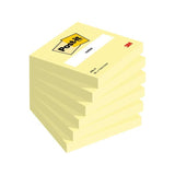 Post-It Pack Con 6 Blocs De 100 Notas Adhesivas Removibles Canary Yellow 76x76mm - Papel Con Certificacion Pefc -