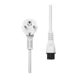Power Cord Cee 7/7 - C5 3m  White Angled Schuko, White,
