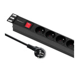 Power Strip For Rack 1u  16a, Pdu, 6xfrench, 2m