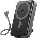 Powerbank 10000mah Vention Fkhh0 35w Wireless Gris Incluye Cable Usb Tipo-C