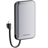 Powerbank 10000mah Vention I12ia 20w Negra Incluye Cable Usb Tipo-C Y Lightning