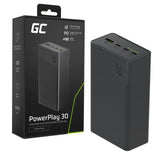 Powerbank 30 000mah, 22.5w, 4 Puertos, Negro