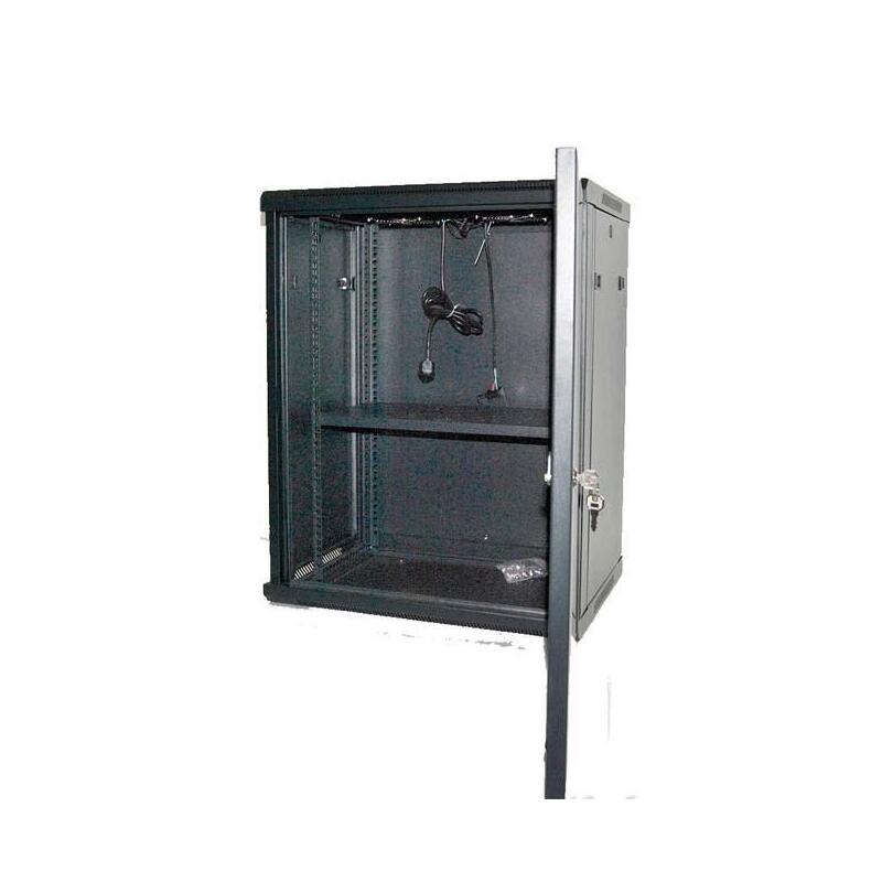 Powergreen Armario Rack 12u 60x45 Con Termostato 2 Ventiladores 1 Bandeja