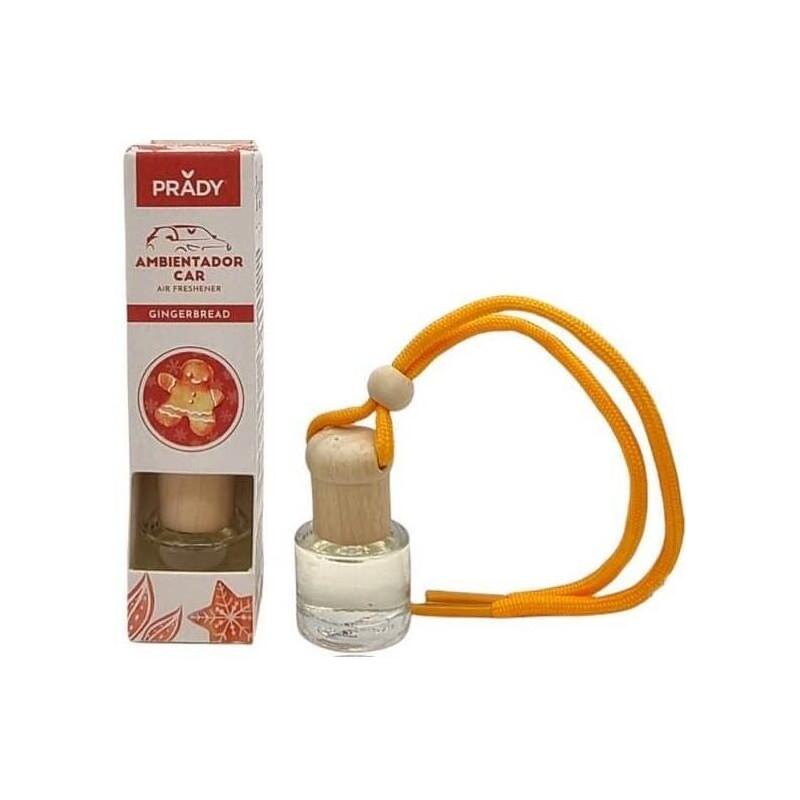 Prady Ambientador Coche Gingerbread - Frasco De Cristal 6 Ml Y Cuerda Para Espejo Retrovisor