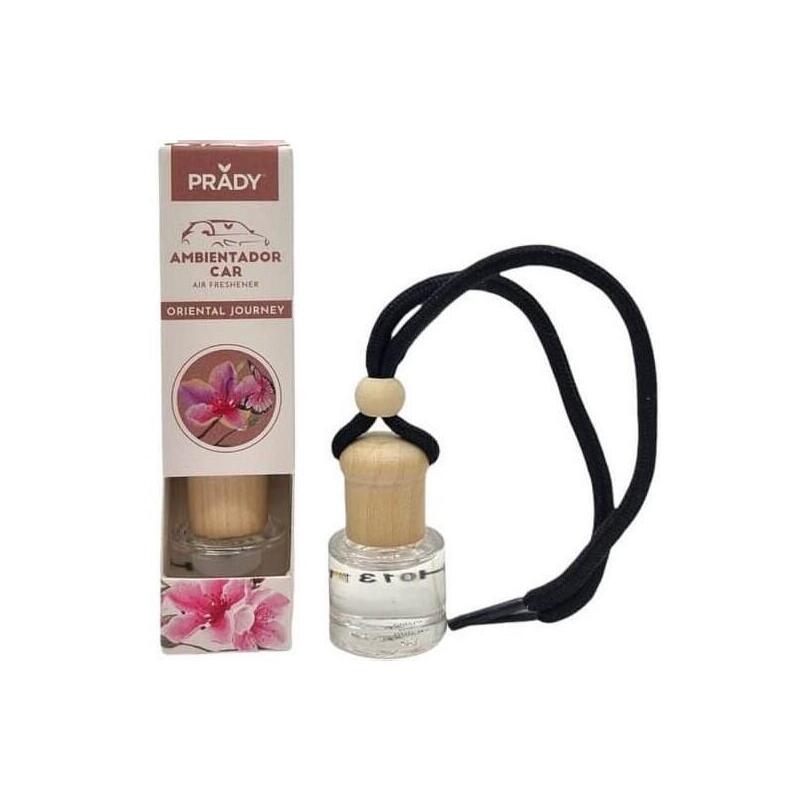 Prady Ambientador Coche Oriental Journey - Frasco De Cristal 6 Ml Y Cuerda Para Espejo Retrovisor