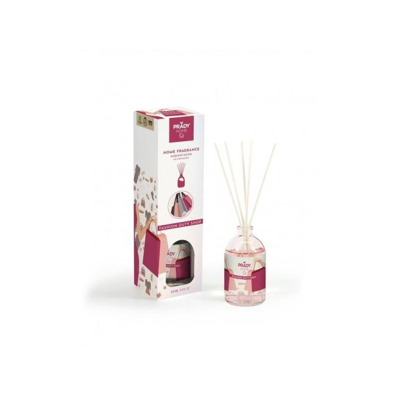 Prady Ambientador Mikado Fashion Duty Shop - Frasco De Cristal 100 Ml Y Varitas Difusoras