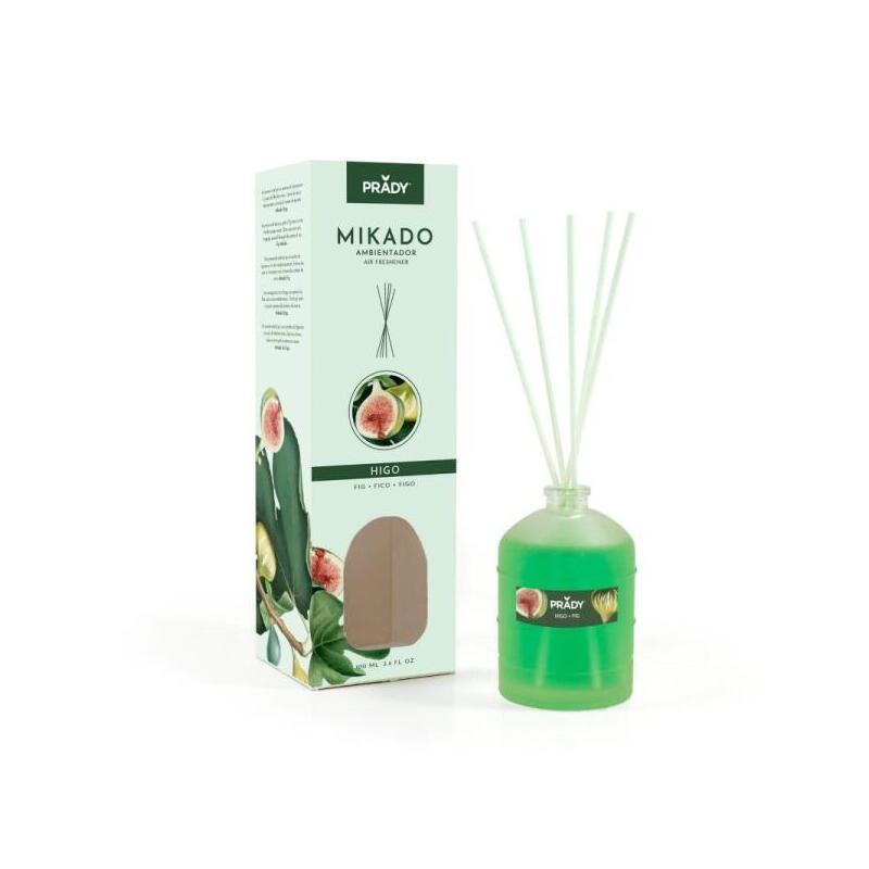 Prady Ambientador Mikado Higo - Frasco De Cristal 100 Ml Y Varitas Difusoras